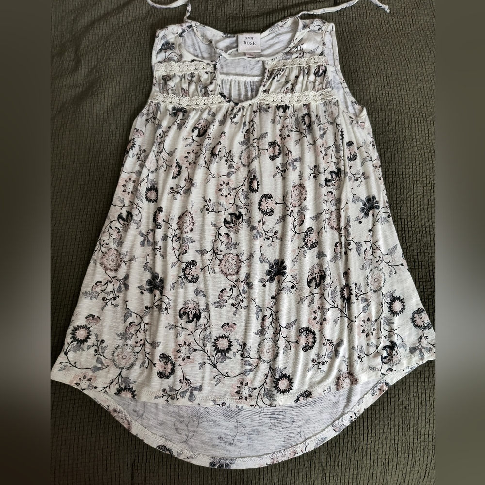 floral sleeveless Peasant Top